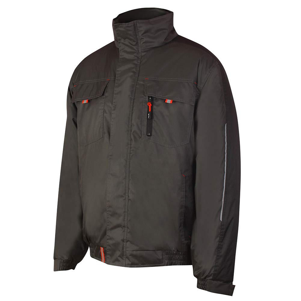 Lee Cooper Workwear Mens Padded Polyester Showerproof Lightweight Work Safety Jacket, Grey, XL,