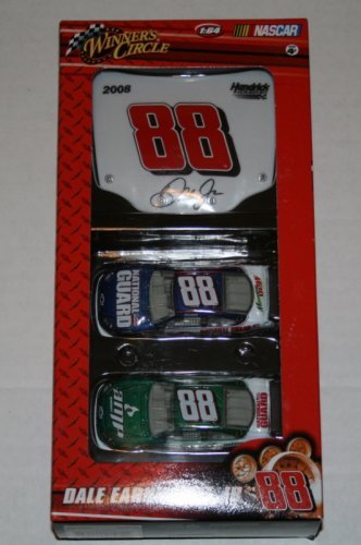 Winners Circle Dale Earnhardt Jr #88 AMP Energy & National Guard 1/64 2 Car Set with 1/24 #88 Hood with Dale JR's Replicated Signature