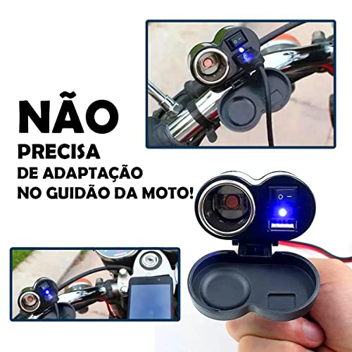Carregador Para Moto Celular GPS Tomada USB 2.0 Adaptador Acendedor Guidão De Motocicleta Bicicleta