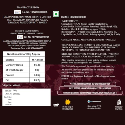 Image of Effete Chocolate center filled Choco Magic 96gm, Chocolicious Biscuits, Dryfruits chocolates packet, center filled chocolate, chocolates gift pack, chocolate box
