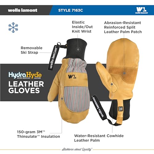 Wells Lamont HydraHyde Winter Gloves for Women & Men, Insulated for Cold Weather, Snow & Ski Gloves & Mittens (Mitten, Small) by Wells Lamont - Image 3
