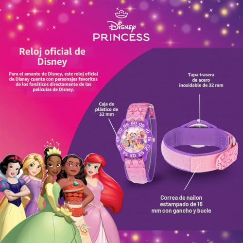 Reloj de Princesa Disney para niñas el regalo de cumpleaños perfecto con correa de nailon 3