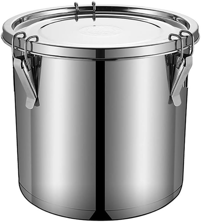 Pot,Stainless Steel Stock Pot,Stainless Steel Sealed Storage Barrel with Lid,Diameter 25 cm,12 L