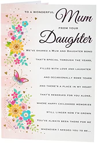 Traditional Mother's Day Card Mum from Daughter - 9 x 6 inches - Regal Publishing - View 3