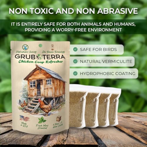GrubTerra Desodorizador Coop Eliminador de odores para caneta de frango, adequado para alimentador d