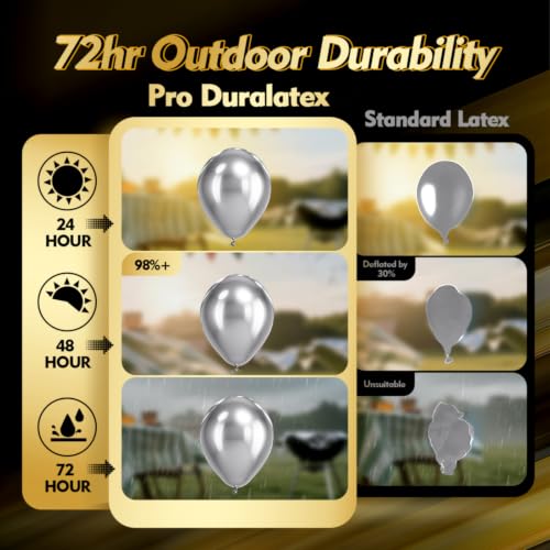 Image of Bezente Pro Duralatex Metallic Silver Extra-Thick Balloons 12 Pack 24 inch