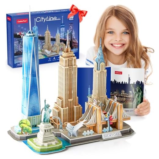 CubicFun Puzzle 3D New York CityLine Maquetas para Montar Paisaje Urbano, 123 Piezas