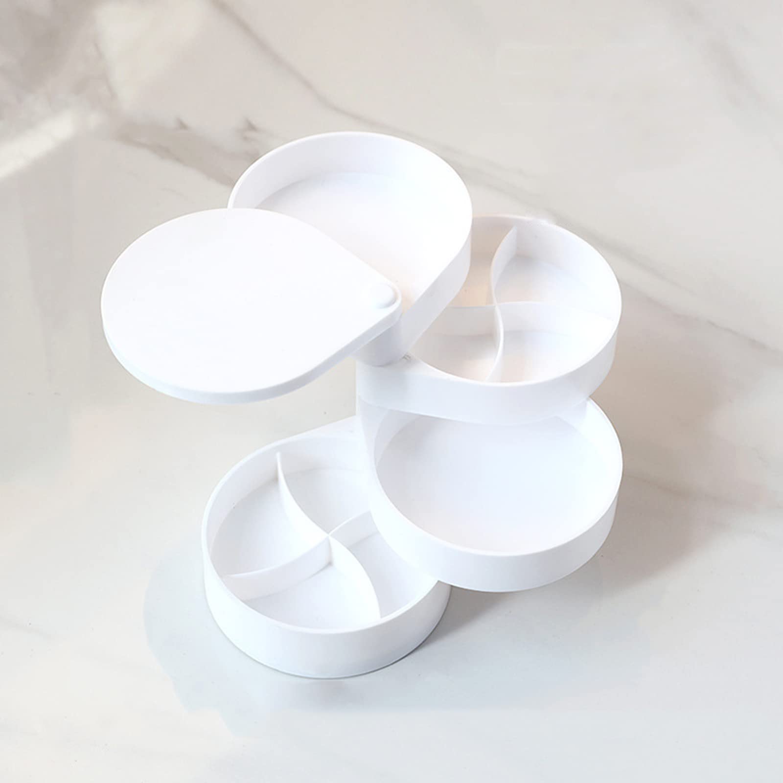 Portagioie Rotondo 5 Strati Trasparente Con Rotazione 360° - Organizer Per Gioielli Con Anti-Polvere, Per Collane E Bracciali - Foto 3