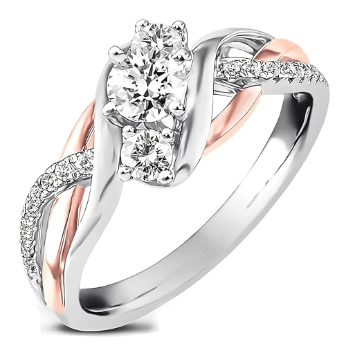 1.8 Carat Twisting Infinity Engagement Rings for Women, Mossanite Ring Sterling Silver Plated with White Gold Wedding Ring Love Gifts2
