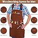 Heavy Duty Woodworking Apron for Men, Welding Apron with 6 Tool Pockets, Heat-Resistant Workshop Apron for Gardening, Carpenters, Blacksmiths, Grilling