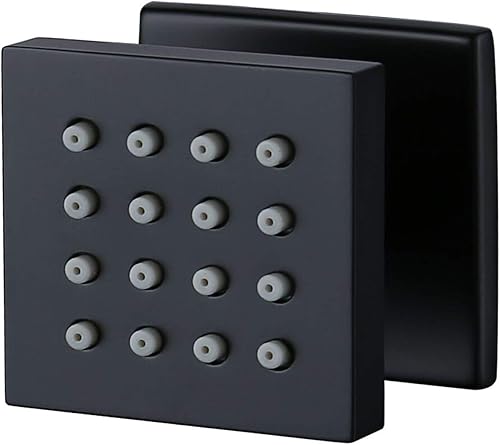 Miniatura 34 de Juego de ducha de latón con chorro de masaje cuadrado, de la marca RANDOM, de níquel cepillado, cromado, bronce aceitado y oro cepillado. C-Negro