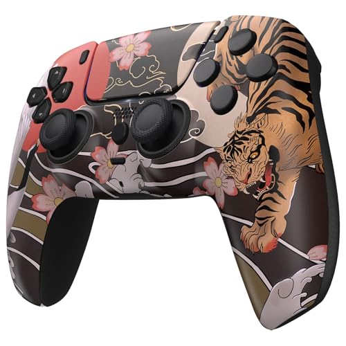 Image of Custom Controllerzz Wireless Controller Compatible with PS5 - Multiple Designs Available (Tiger Blossom)
