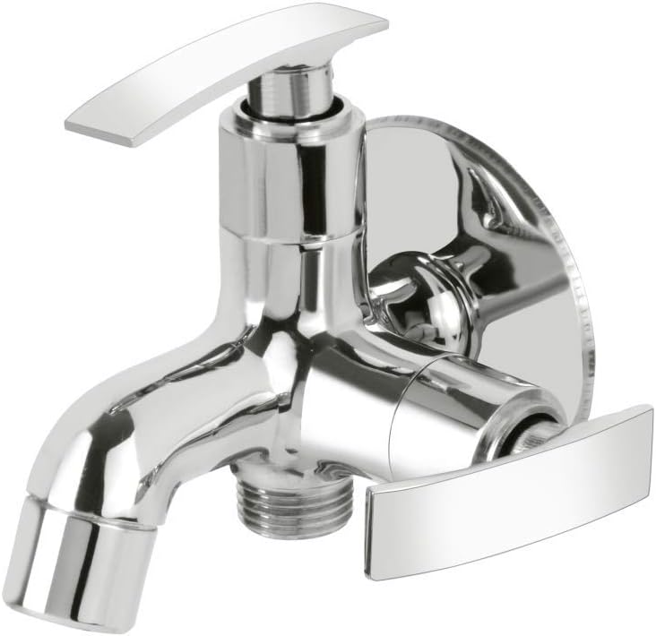 ZAPEX Brass Metal with Chrome Platted Luxurious Bathroom/Kitchen Dual Knob Tap with Foam Flow (Chrome Plated)