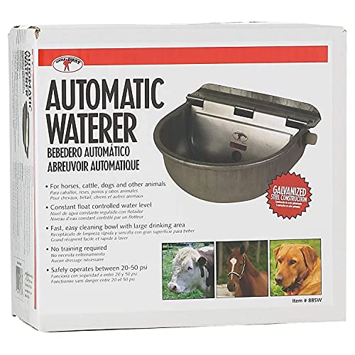 Little Giant 88Sw All Purpose Automatic Stock Waterer For Horses, Cattle And Other Outside Animals; 10" X 10.75" X 5.5", Heavy Gauge, Prime Quality Drawn, Galvanized Steel; Connects 1/2" Pipe/Hose #TOP1