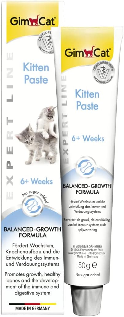 GimCat EXPERT LINE Kitten Paste - This functional cat snack helps kittens develop and grow - 1 tube (1 x 50 g)