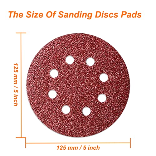 50Pcs 125Mm 8 Holes Sanding Discs Pads Sanding Sheets, 5 Inch 60 Grits Hook And Loop Sandpaper Sheet For Random Orbital Sander. #TOP1