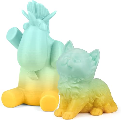 Miniatura 7 de iSANGHU Filamento de impresora 3D PETG translúcido arcoíris de 0.069 pulgadas, filamento de impresión 3D multicolor cambiante con función de