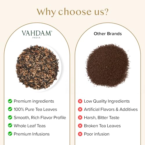 Image of VAHDAM, Assam Gold Second Flush (50 Cups) | RICH & MALTY ASSAM TEA Loose Leaf | 100% PURE UNBLENDED Black Tea Loose Leaf | Black Tea Leaves with GOLDEN TIPS | Brew as Hot, Iced Tea or Latte | 3.53oz