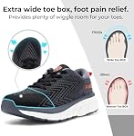 FitVille Wide Toe Box Shoes for Men Cushioned Well Extra Wide Width Shoes Non Slip Wide Running Shoes for Men Comfortable Men Running Shoes Lightweight Walking Shoes for Men