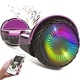 MV 6,5' Hoverboard - Bluetooth - LED - Potente 700 W - Patinetes Eléctrico autoequilibrio - para niños y Adultos - Rosa Cromado