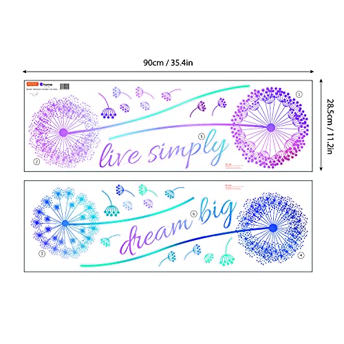 Walplus Spring Decoration Wall Stickers Watercolor Dandelion Live Simply Removable Self Adhesive Mural Art Decals Vinyl Home Decoration Diy Living Bedroom Decor Wallpaper Kids Room Gift #TOP4