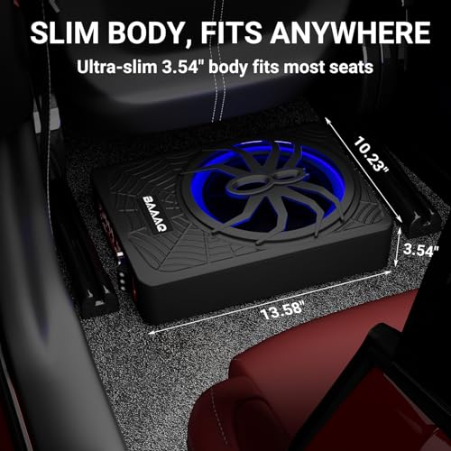 Image of Powered Underseat Subwoofer Amp - RGB, fits Car /Truck, 10 inch 1200W