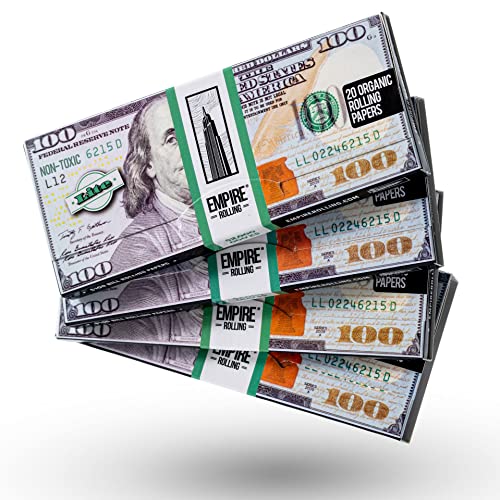 BENNY LITE PAPERS | Ultra Thin $100 Bill Rolling Papers | 4 Pack of 20 Papers | 80 Papers