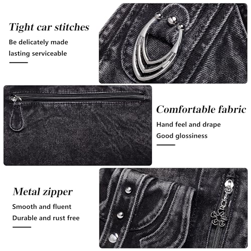 Image of Designer Denim Handbags for Women Hobo Tote Bag Crossbody Denim Purses Blue Jean Shoulder Bag