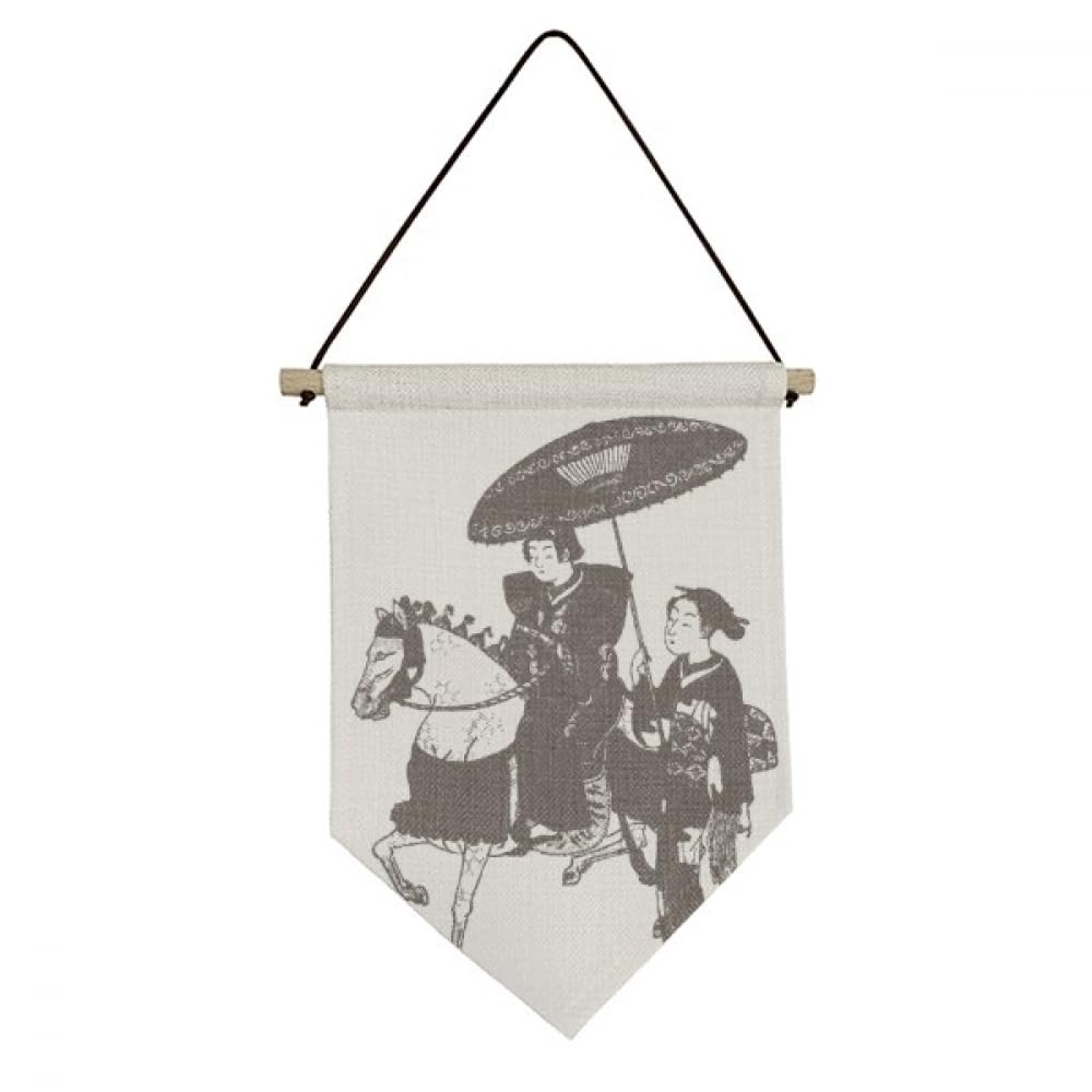Bannière décorative en toile avec motif de cheval japonais pour décoration murale