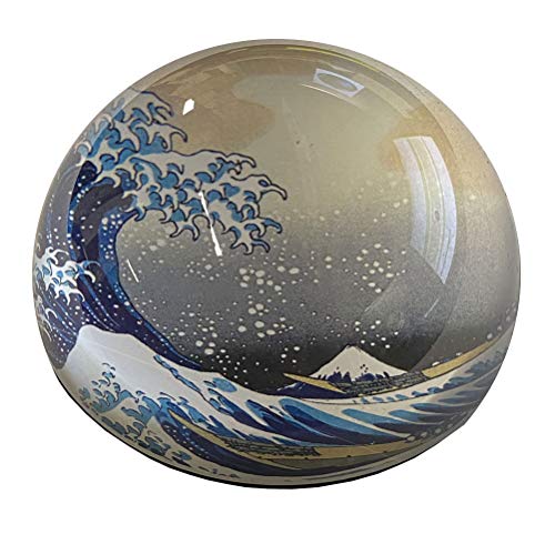 Parastone – peso de papel metade cúpula de vidro – Hokusai the Wave – 7,6 cm x 7,6 cm x 3,8 cm A