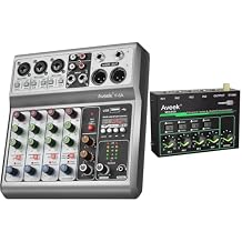 Aveek Professional Audio Mixer & 4 Channel Low Noise Mini Line Audio Mixer