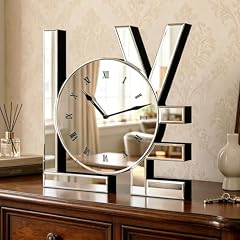 SHYFOY Decorative Wall Clock, Sliver Mirrored Wall Clock Modern Home Wall Decor, 12 " Silent Table