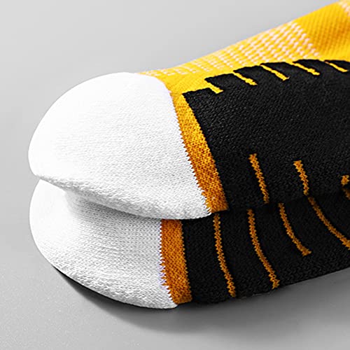 Sock Football Mid-Calf Non Slip Socks Sweat Absorption For Hiking Yellow #TOP5