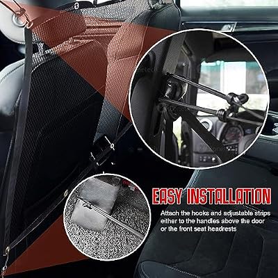 Zone Tech Back Seat Car Pet Mesh Net Cage Barrier (Medium)