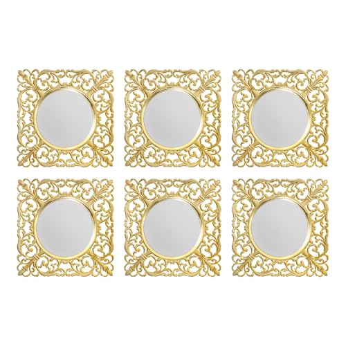 Set de 6 Platos Dorados Cuadrados 12 Pulgadas miniatura 1