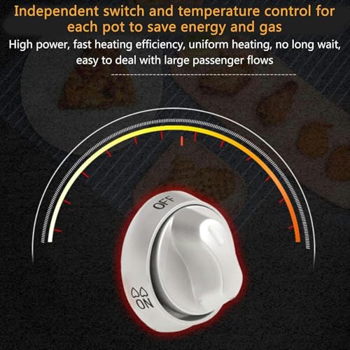 AFLEPCBRQ 12-Liter-Fritteuse, Gas-Frittenmaschine, lebensmittelechter Edelstahl, elektronische Impulszündung, rutschfest, energiesparend, leicht zu reinigen – Bild 3