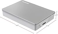 Vista 6 de Toshiba Canvio Flex HDTX140XSCCA - Disco duro externo portátil de 4 TB USB-C USB 3.0, color plateado para PC, Mac y tableta