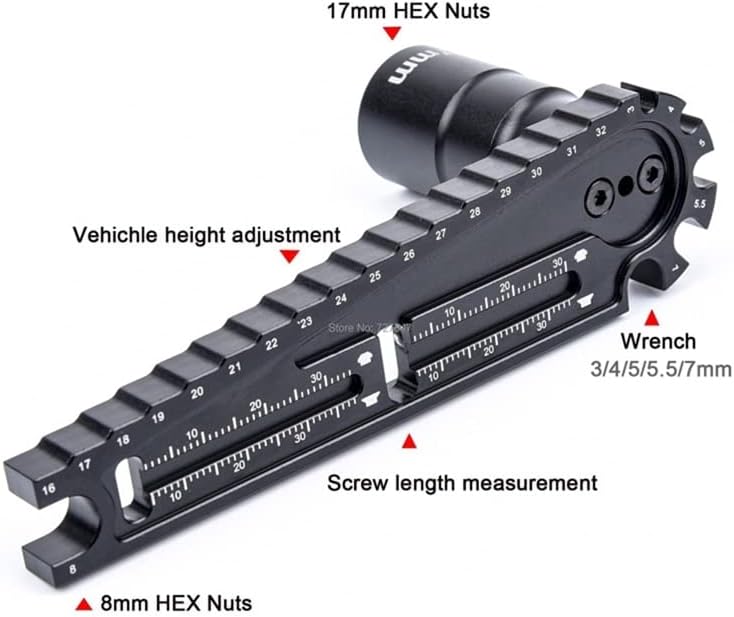 17Mm 8Mm Hex Nuts Installation Tool RC Car Spanner Vehicle Height Adjustment Wrench - (Color: As shown)