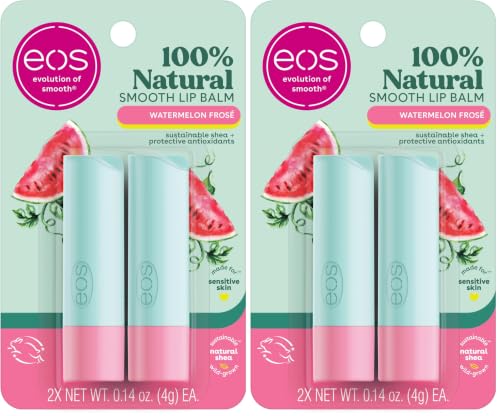 Image of eos 100% Natural Lip Balm- Watermelon Frose, Lip Care, 0.14 oz, 4-Pack