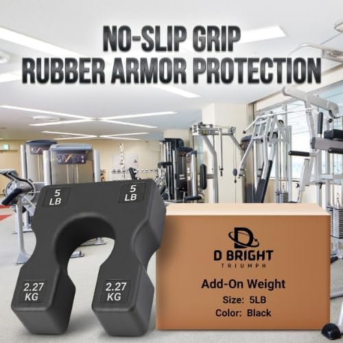 5 LB Add-On Weight for Cable Machines, 5 lb Weight Stack Adapter Plate with Anti-Slip Texture & Rubber Coating, Selectorized Increment Weight Plate for Home & Commercial Gym Equipment