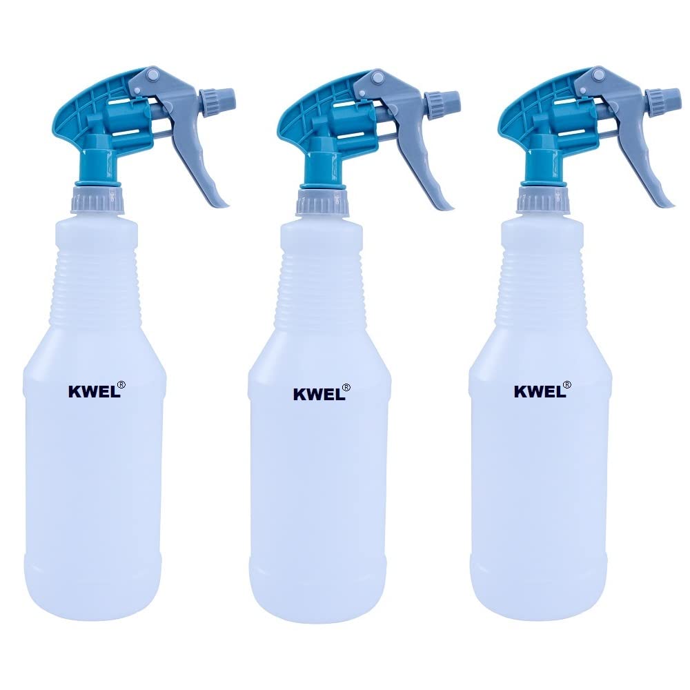 KWEL Car Detailing Unbreakable Plastic Empty Spray Bottles Double-Shot Trigger (Aqua) For Multipurpose Sprayer (Pack of 3)