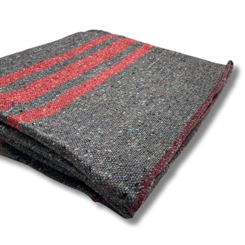 Lanovenanube Mantas SIN Pelo para Mudanzas o Transporte de Muebles, Medida 140x200 Fabricadas en España. para almacenar Muebles o articulos personales en guardamuebles o trasteros. 1 Manta Raya roja