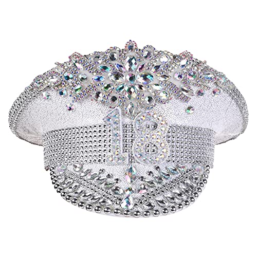 QBJMY Handcrafted Stunning Birthday Hat Sequin Captain Hat for Birthday