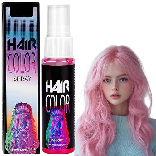 Pink Temporary Hair Color Spray, Washable & Semi-Permanent Hair Dye for Instant Styling, Unisex Colored Hair Spray Washes Out Easily(Pink)