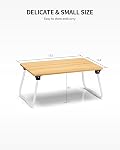 Ruxury Table de bureau pliable pour ordinateur portable, Plateau de service pour petit-déjeuner, Portable & Léger Mini Table, Bureau de table pour canapés - Bois