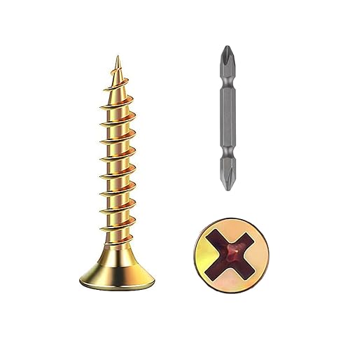 Miniatura 28 de (385 piezas) Tornillos de cabeza plana negros para madera, tornillos autorroscantes de cabeza plana para metal rápido, equipados con kit de anclaje