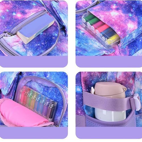 Mochila para niñas de 3 piezas que alivia la espalda con correa ajustable 7