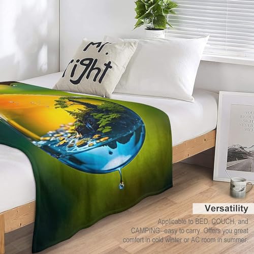 Couverture flannel douce gouttelettes d'eau pour vos soirées canapé - 6