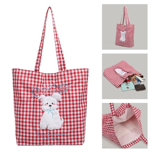 Elegant Dog Pattern Underarm Bag Fashionable Shoulder Bag Aesthetic Canvas Handbag With Spacious Interior For Women Spacious2