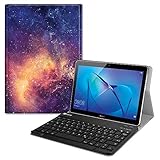 Die Reichweite der Bluetooth Tastatur ist 8 Meter, verbindet unbehindert mit Ihr HUAWEI MediaPad T3 und anderen Android Geräten (mit Bluetooth Funktion).